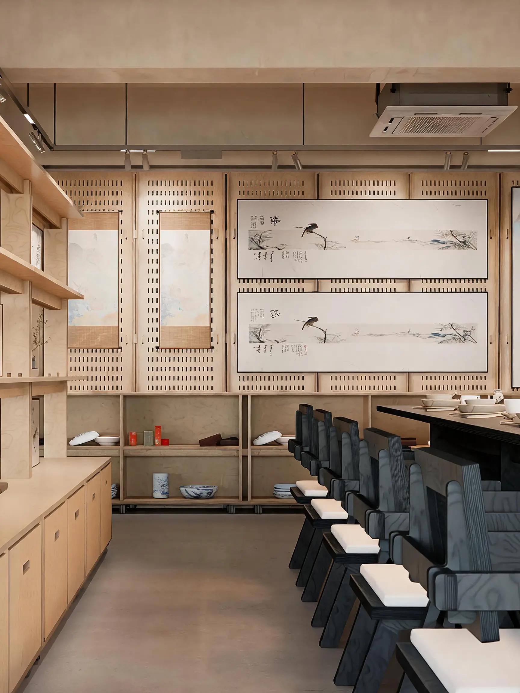 傳統國畫藝術工作室 — 室內設計，香港黃竹坑 項目實景